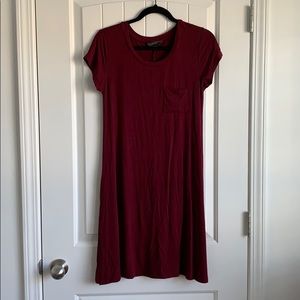 Cute burgundy t-shirt dress